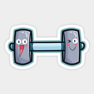 Cute blue dumbbell Sticker